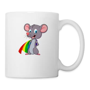 superhero mouse with rainbow cape lgbt gay - Mug - white - Right