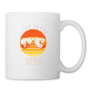 Ich werde gerne high - Retro Vintage Klettern - Tasse - Weiß - Rechts