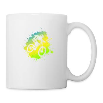 Mountainbike Downhill Mountainbiker Fahrradfahrer - Tasse - Weiß - Rechts