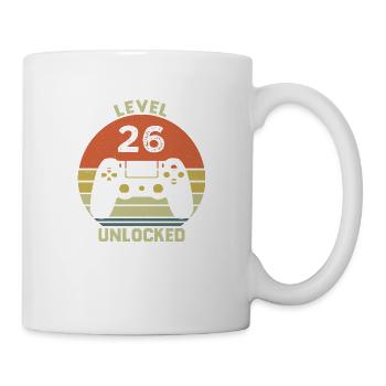 Level 26 Unlocked 26 Ans Anniversaire Cadeau - Mug blanc - blanc - Droite