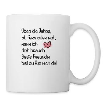 Beste Freundin Freundschaft lustiger Spruch Idee - Tasse - Weiß - Rechts