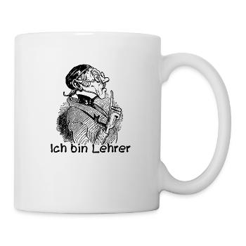 Ich bin Lehrer Wilhelm Busch Lehrer Lämpel - Tasse - Weiß - Rechts