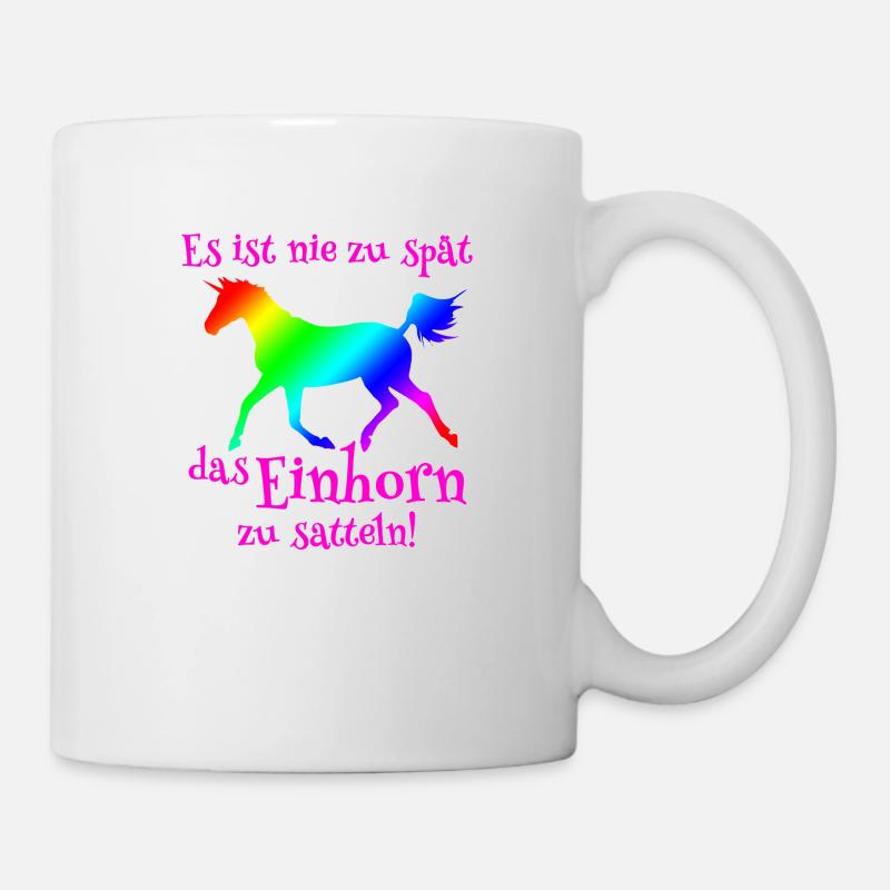 Einhorn satteln - Tasse - Weiß