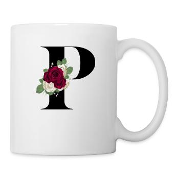 Buchstabe P blumig - Tasse - Weiß - Rechts