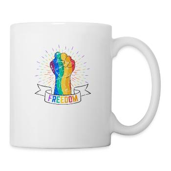 Pride LGBT LGBTQ Queer Ally Gay Lesbiennes Vintag - Mug blanc - blanc - Droite