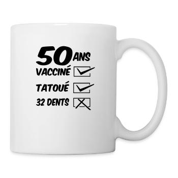 50 ans / anniversaire 50 ans / t-shirt 50 ans - Mug blanc - blanc - Droite