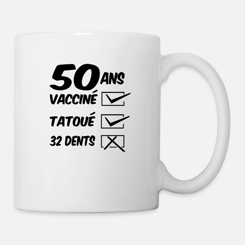 50 ans / anniversaire 50 ans / t-shirt 50 ans - Mug blanc - blanc