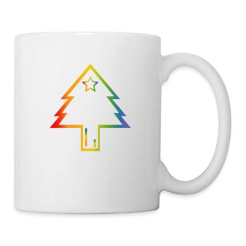 LGBT lgbtqi queer Weihnachtsbaum Regenbogen - Tasse - Weiß - Rechts
