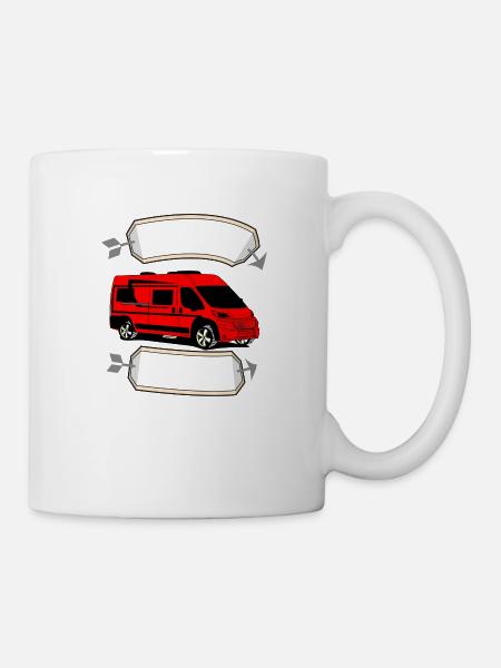 Van RT mit leerem Banner Pfeil - Tasse - Weiß