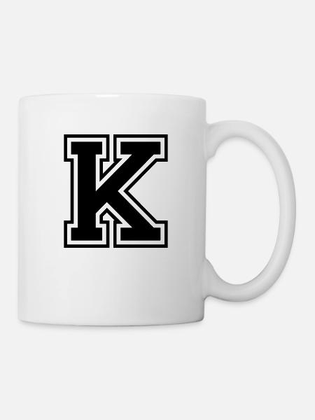 Lettre K Équipe Foot baseball basket université - Mug blanc - blanc