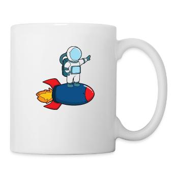 Astronaute à bord d’une fusée - Mug blanc - blanc - Droite