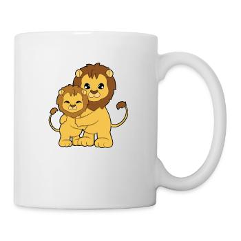Étreinte de la famille Lion - Mug blanc - blanc - Droite