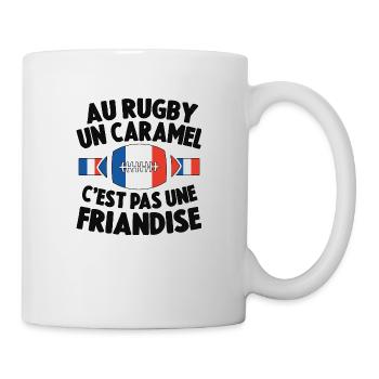 Au Rugby Un Caramel C'est Pas Une Friandise - Mug blanc - blanc - Droite