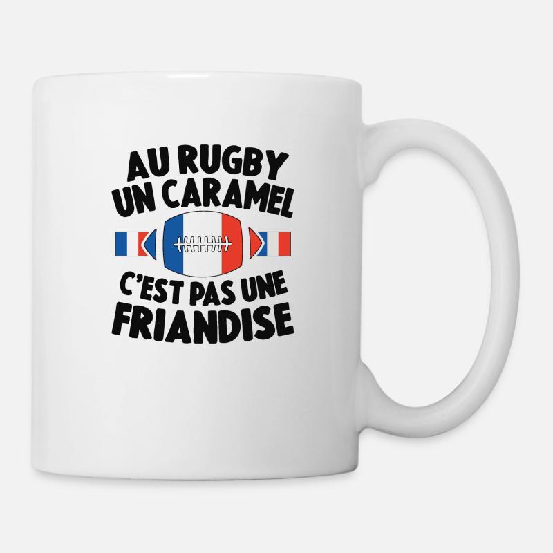 Au Rugby Un Caramel C'est Pas Une Friandise - Mug blanc - blanc