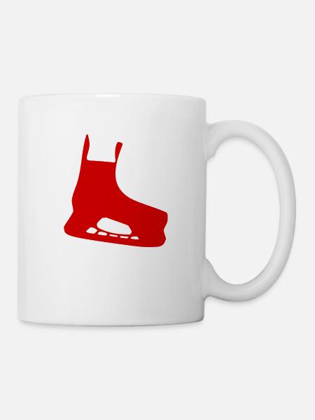Schlittschuh rot - Tasse - Weiß