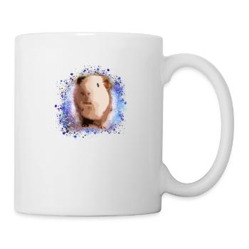 cochon d’Inde, graffiti, peinture, vert, bleu - Mug blanc - blanc - Droite