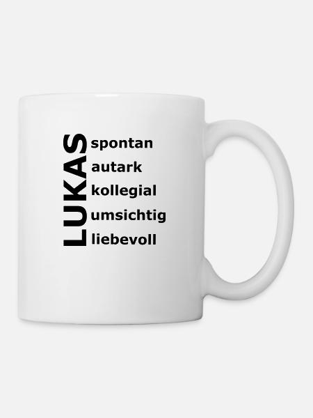 Lukas - Ein ganz spezielles Design nur für Lukas - Tasse - Weiß