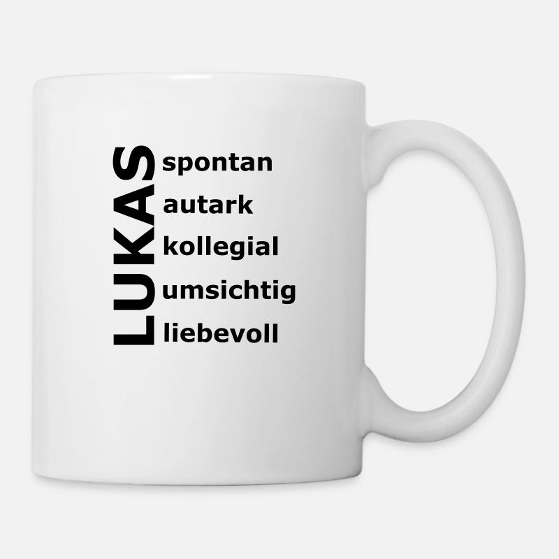 Lukas - Ein ganz spezielles Design nur für Lukas - Tasse - Weiß