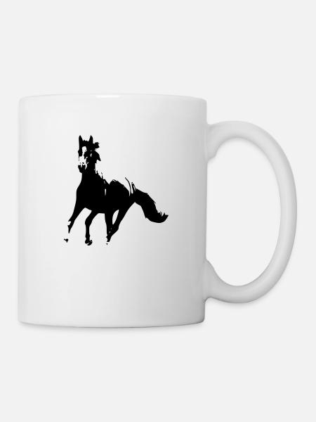 Galloping black horse - Galopa - Mug - white