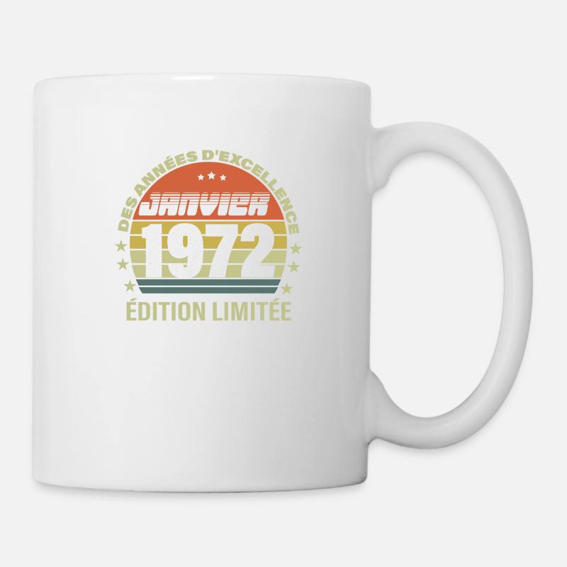Janvier 1972 - Anniversaire - Mug blanc - blanc