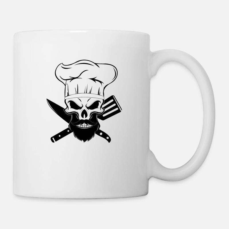 koch bart skelett backen bärtig menschliches chef - Tasse - Weiß