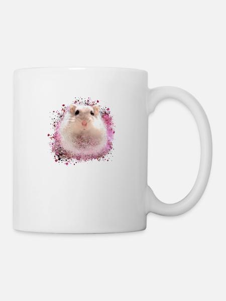 hamster, graffiti, peinture, rose, - Mug blanc - blanc