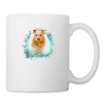 hamster, graffiti,painting,green,golden hamster - Mug - white - Right