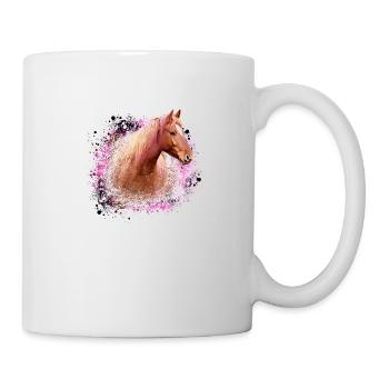 haflinger,horse,graffiti, painting, horse's head,pink - Mug - white - Right