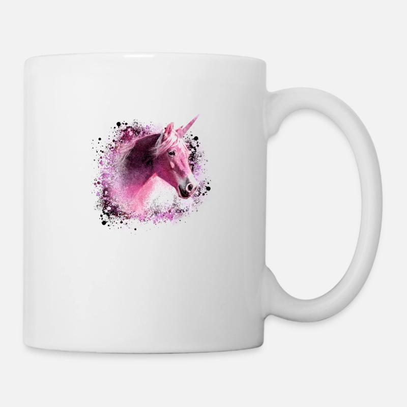 haflinger,pferd,graffiti, malerei, einhorn,rosa - Tasse - Weiß
