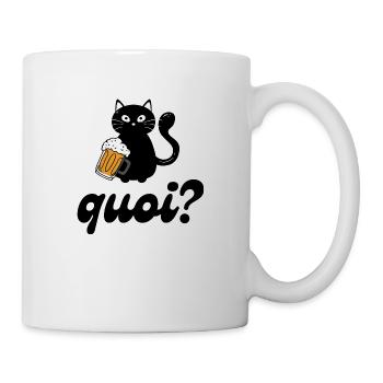 Chat buveur de bière : quoi ? - Mug blanc - blanc - Droite