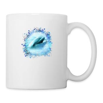 dolphin, graffiti, painting,blue,fish, dolphins,sea - Mug - white - Right