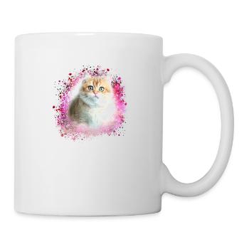 angora chat, chat, graffiti, peinture, rose, chaton - Mug blanc - blanc - Droite