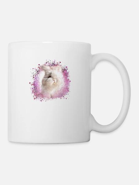 angora kaninchen,kaninchen, graffiti, pink,hase - Tasse - Weiß