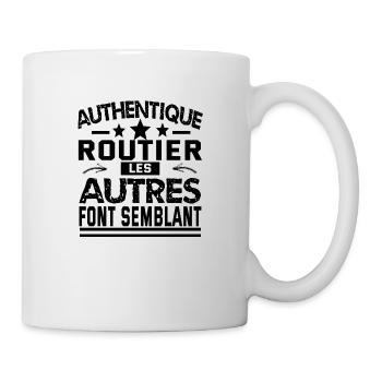 authentique routier - Mug blanc - blanc - Droite