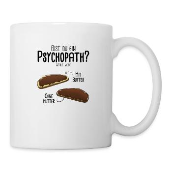 Schokocreme mit Butter oder ohne - Psychotest - Tasse - Weiß - Rechts