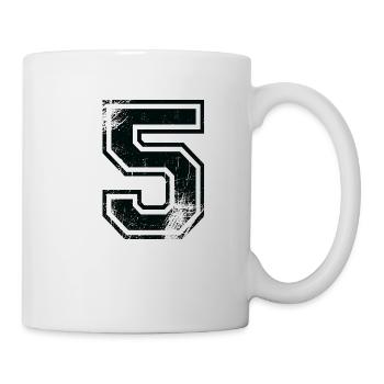 Nummer 5 Team Football Baseball Basketball Universität - Tasse - Weiß - Rechts
