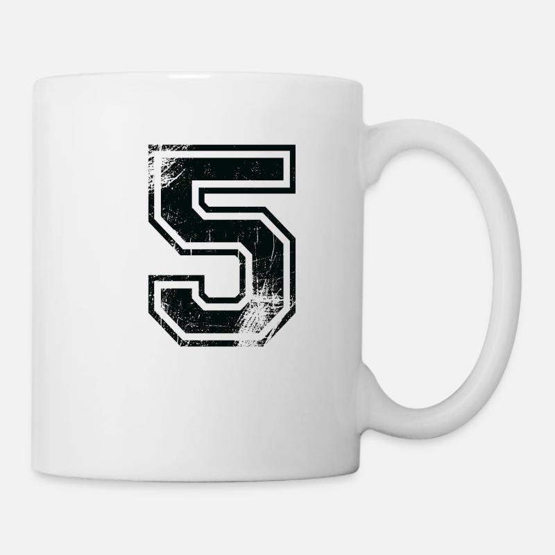 Numero 5 Équipe Foot baseball basket université - Mug blanc - blanc