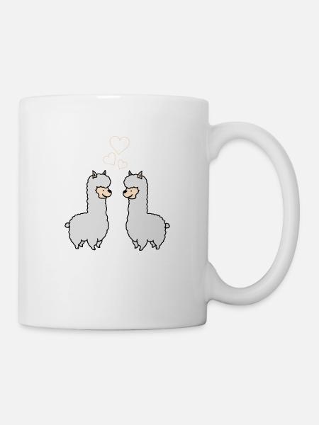 Alpaka Love - Tasse - Weiß