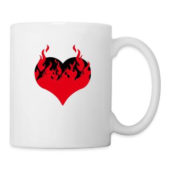 Heart in flames - Mug - white - Right