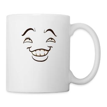 Funny face cartoon - Tasse - Weiß - Rechts
