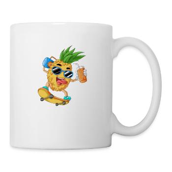 Pineapple skateboard - Mug - white - Right