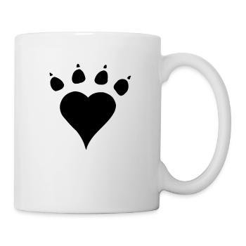Patte de chien en forme de cœur - Mug blanc - blanc - Droite