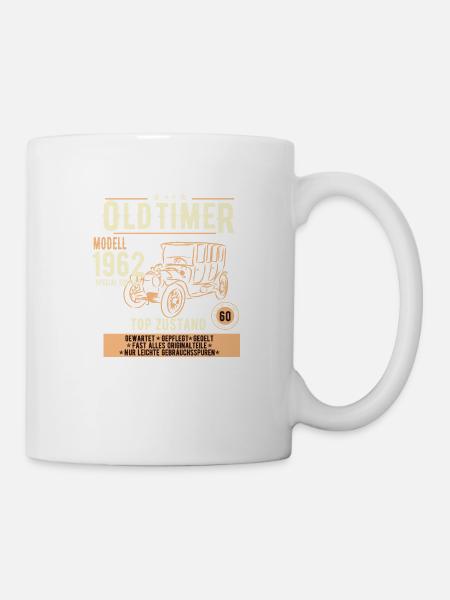60. Geburtstag Oldtimer 1962, Geschenk - Tasse - Weiß