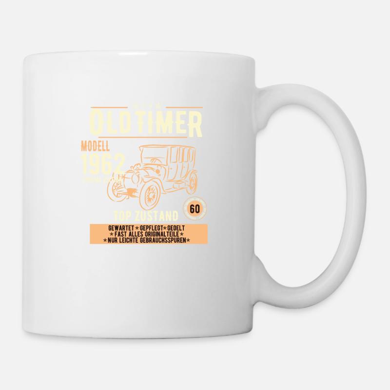 60. Geburtstag Oldtimer 1962, Geschenk - Tasse - Weiß