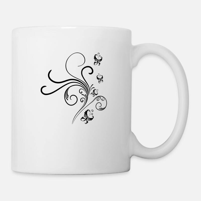 Blumenranke - Tasse - Weiß