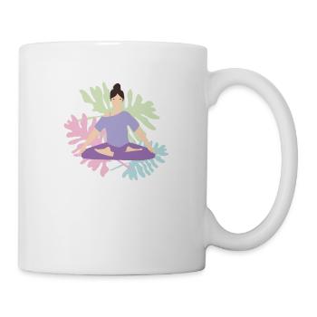 yoga,femme,étirements,sport,namaste - Mug blanc - blanc - Droite