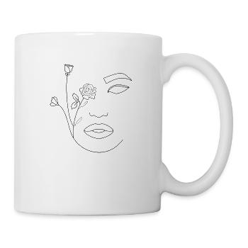 Florales Gesicht - Tasse - Weiß - Rechts