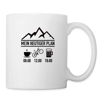 Mein heutiger Plan Kaffee Fahrrad Bier - Tasse - Weiß - Rechts