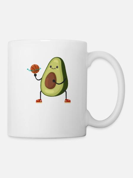 Avocado Basketball funny vegan - Tasse - Weiß