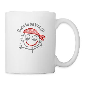 Pirat Born to be wild Kopftuch Graffiti Fasching - Tasse - Weiß - Rechts
